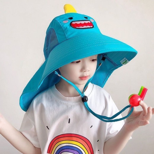 Sun Protection Thin Breathable Big Brim Whistle Sun Hat