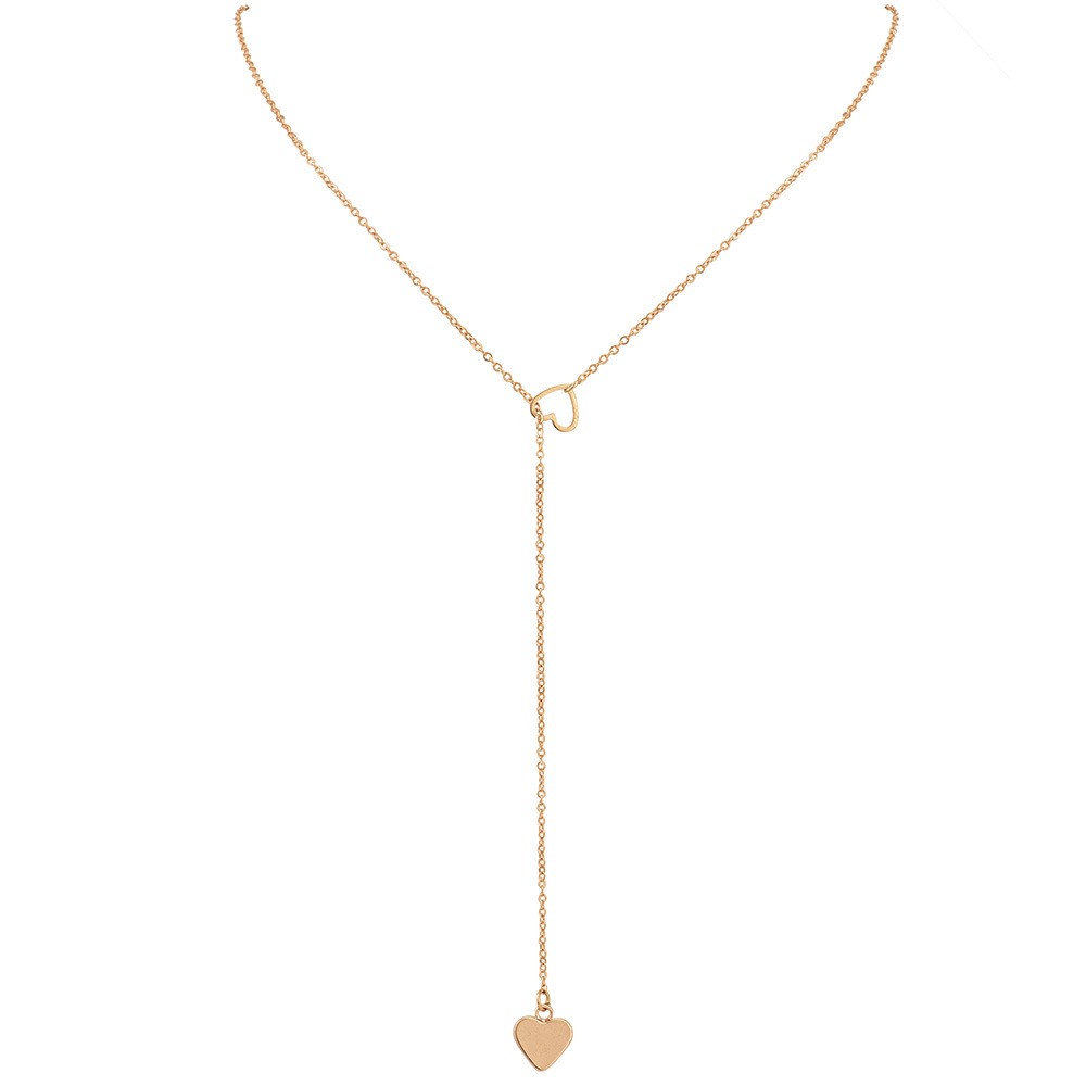 Peach Heart Pendant Women's Y-shaped Necklace