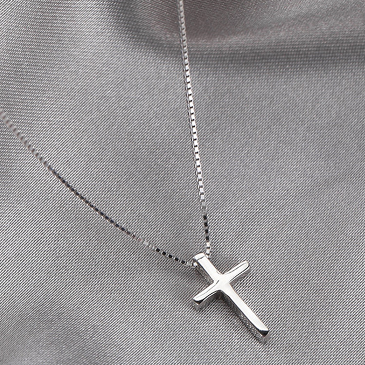 Fashion Silver Color Cross Pendant Necklace