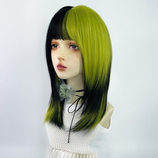 Mid-length Straight Hair Air Bangs Full Top