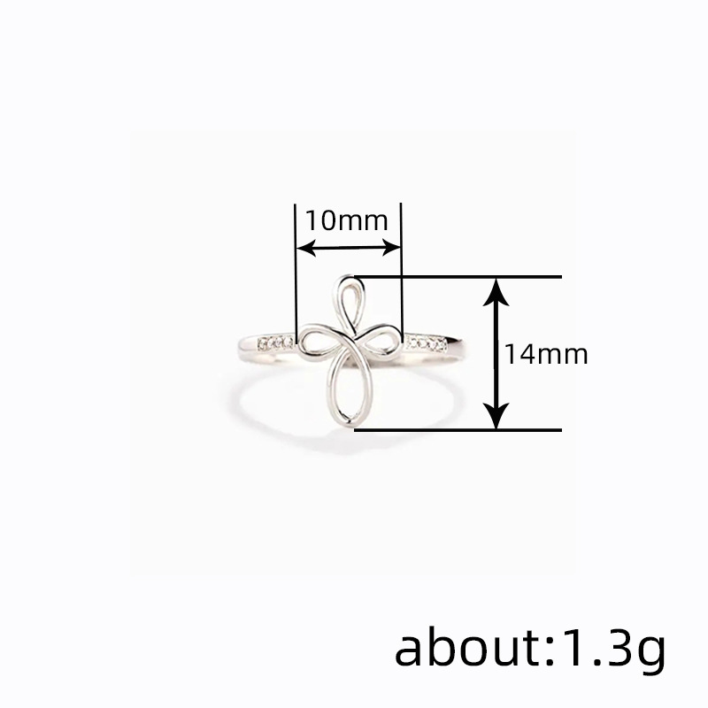 Simple Design Geometric Ring Cross Female