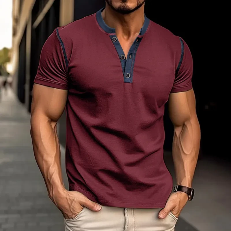 Men's Summer V-Neck Polo Tee