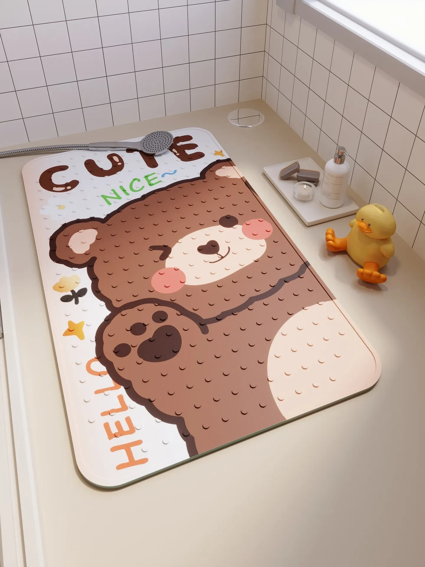 Home Bathroom Anti-slip Anti-fall Suction Cup Pad Shower Room Foot Mat Children's Bath Floor Mat