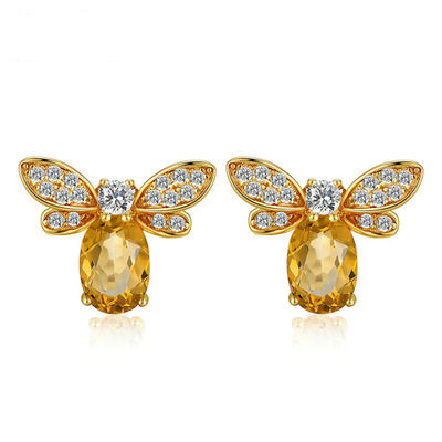 Natural citrine earrings