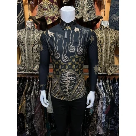 Slimfit Long Sleeve Men's Batik Shirt