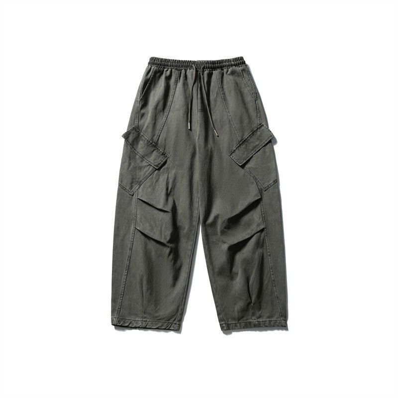 Japanese Trendy Retro Simple Solid Color Casual Loose Overalls