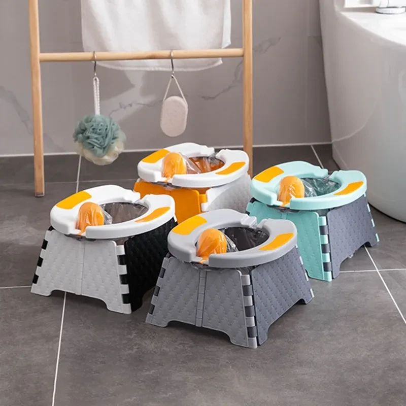 Baby Potty Training Seat Kids Toddler Outdoor Portable Folding Toilet Urinal Pot