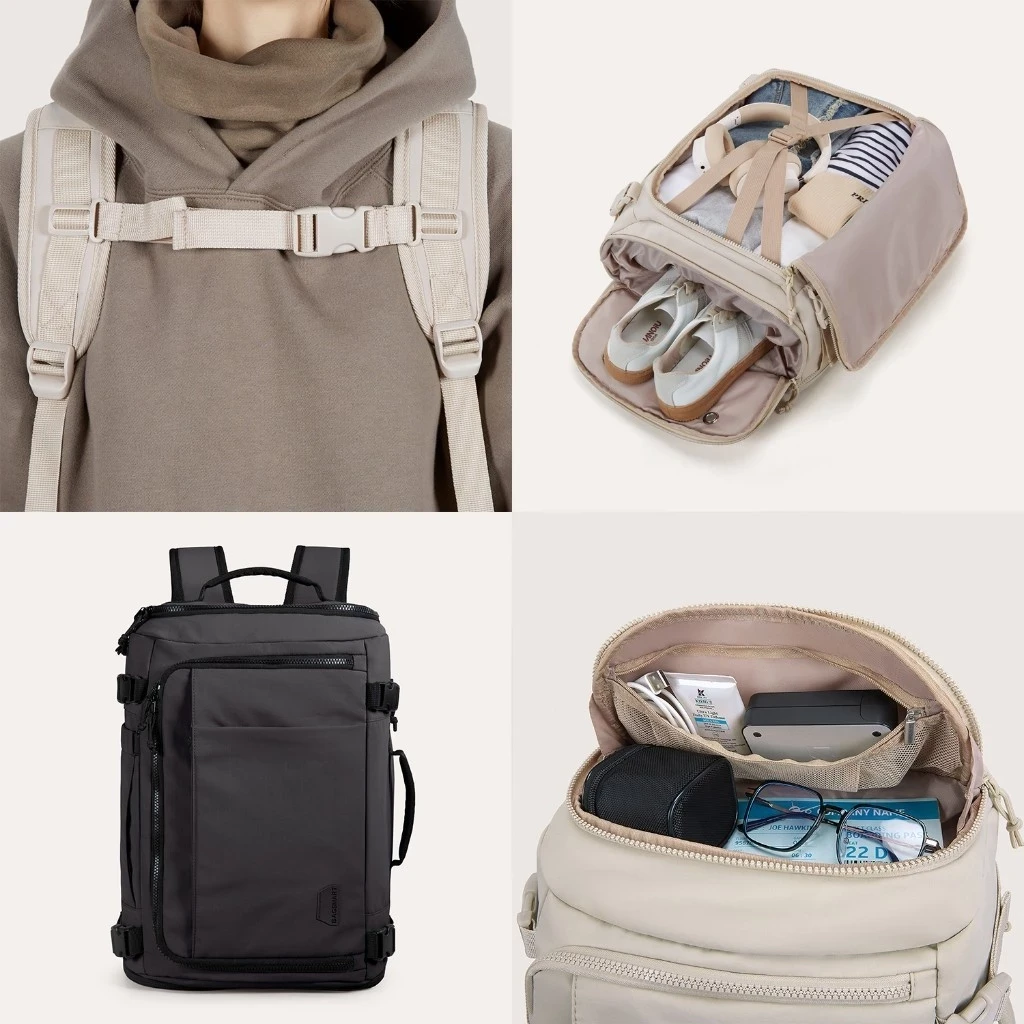 BAGSMART Travel Backpack Tas 15.6Inch Laptop 28L Waterproof Carry On Daypack Travel Duffel Bag