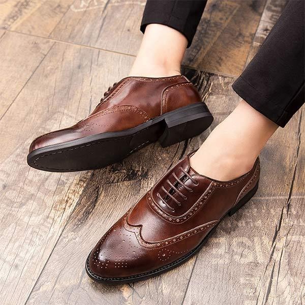 Men's Brogue Carved Leather Shoes