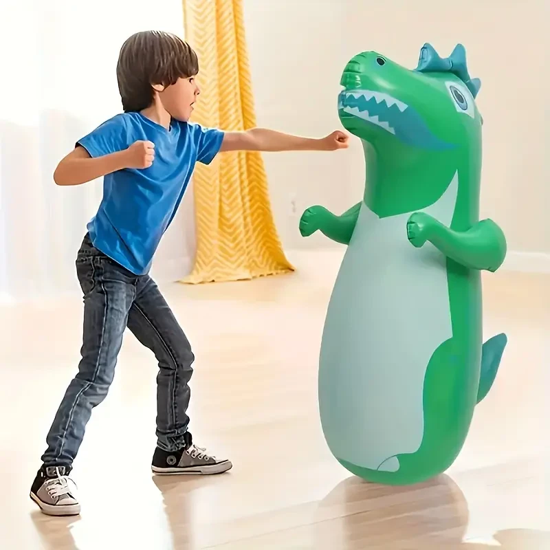 Inflatable Punching Bag Toy for Kids - Dinosaur Themed Bop Bag, Standing Boxing Practice Sandbag, 3-6 Years, Durable PVC Material, Indoor-Outdoor Play