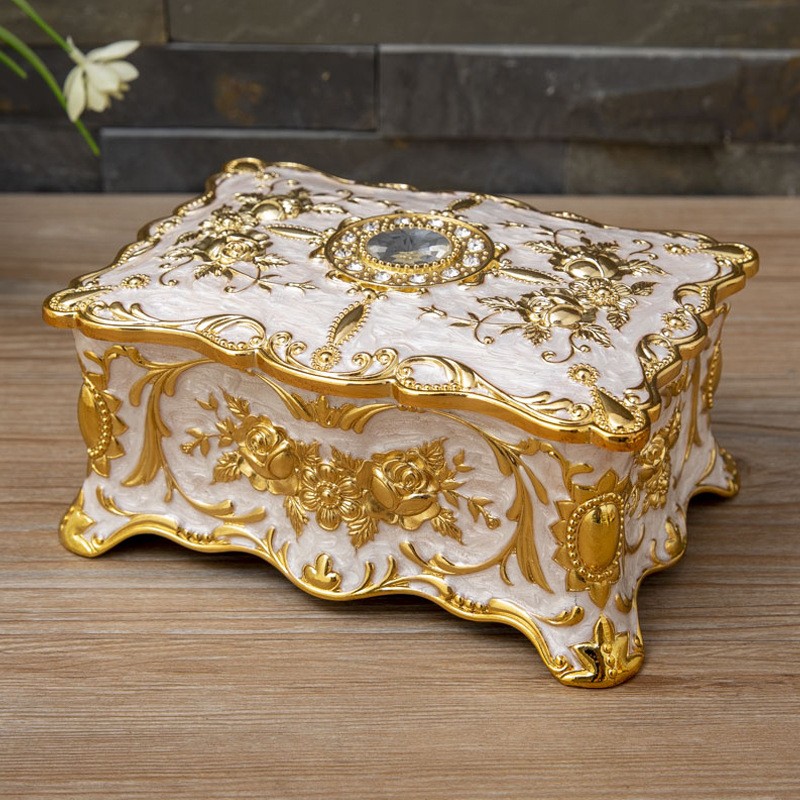 Metal Large Capacity Double-layer Jewelry Box Creative European Style