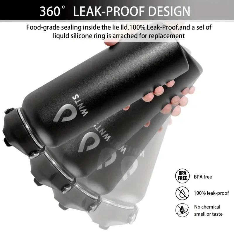 Insulated Stainless Steel Water Bottle with Straw and Brush - 40oz/60oz, Double Wall, 2 Lids, with Carrying Pouch and Loop