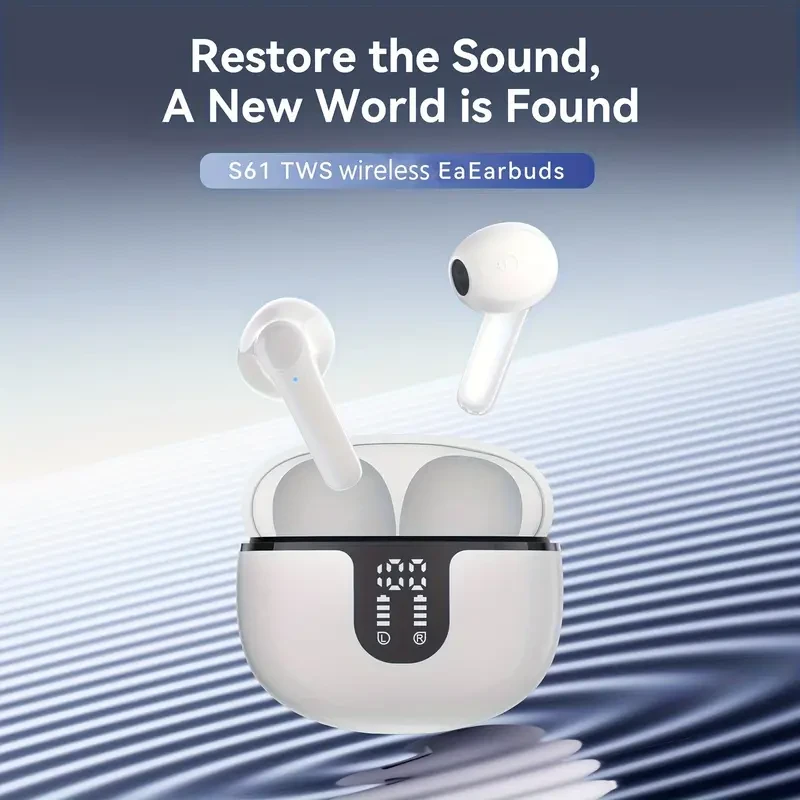 In ear wireless earphones with HIFI sound quality, true wireless all-round stereo earphones with low delay, automatic connection, high-definition noise reduction, large battery life, and LED digital display of battery life