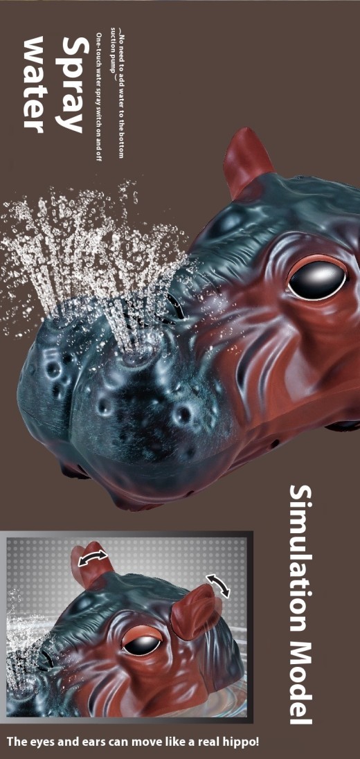 Remote Control Hippo Water Spray Animal Remote-control Ship Water Toy Boat Model