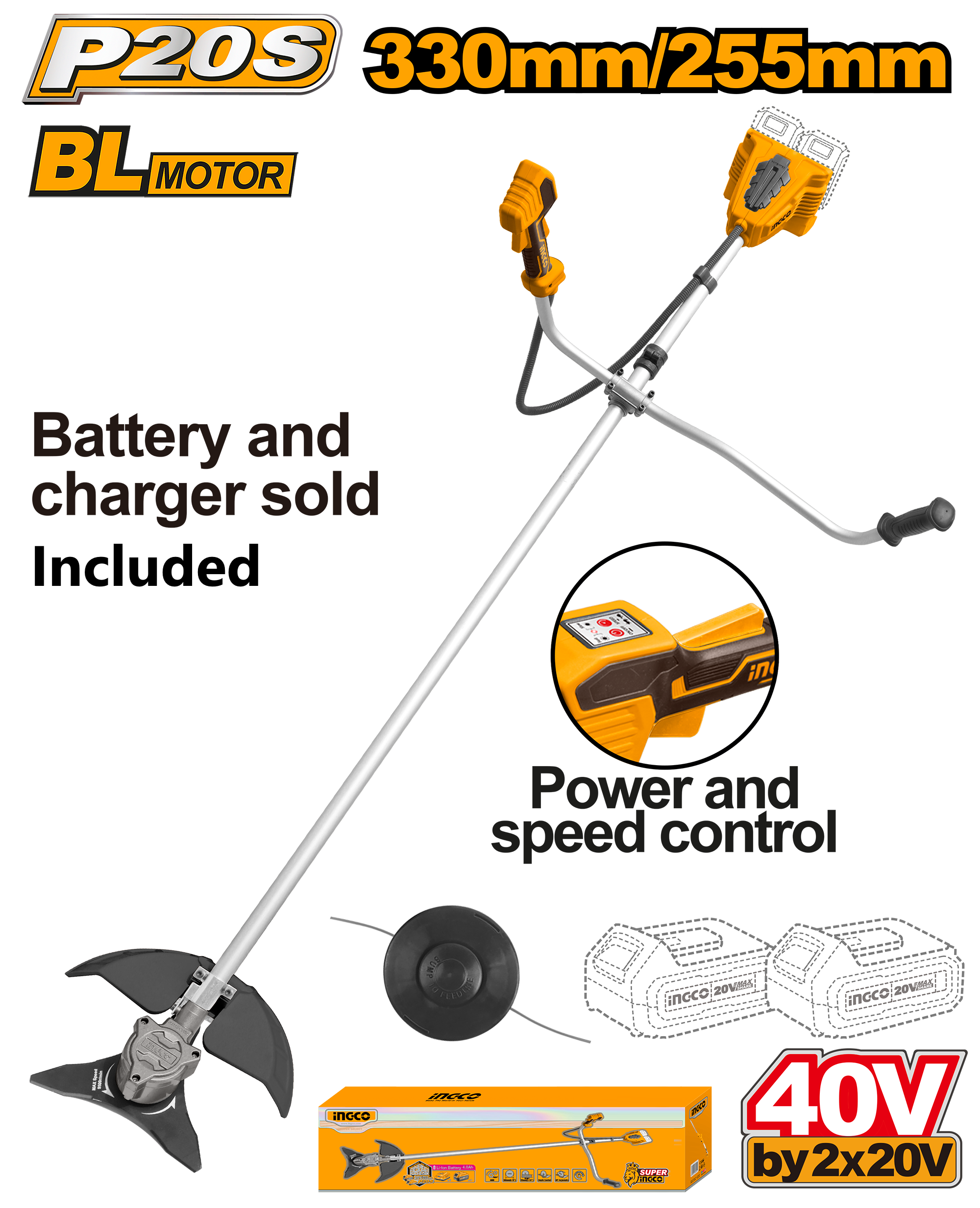 Trimmer and Brush Cutter Cordless 40V