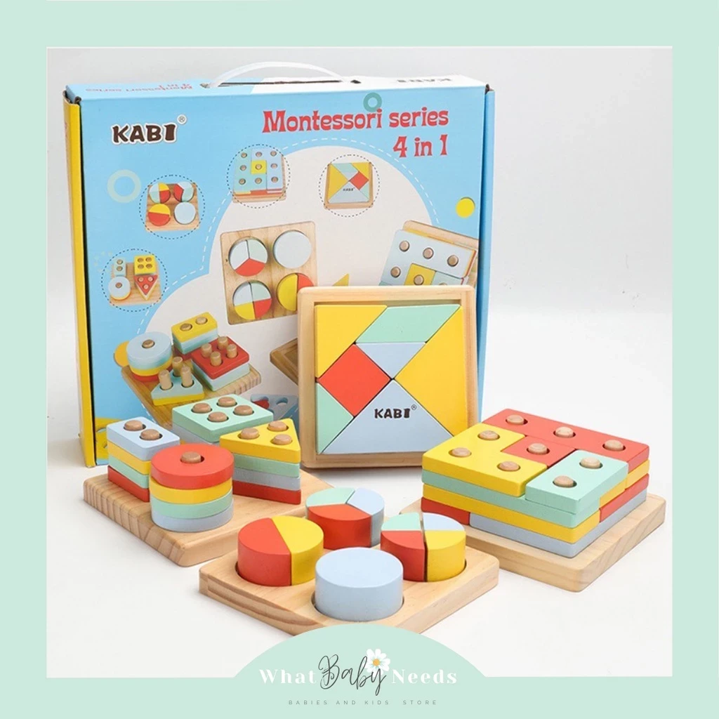 Montessori Wooden Toy 4 in 1