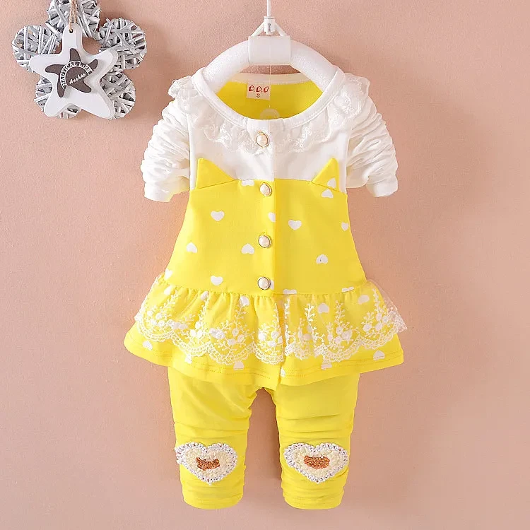 BibiCola Baby Girls Clothing Sets Toddle Tracksuits Kids Tops Pants 2pcs Tracksuits Kids Girls Clothes Baby Girl Clothes Set
