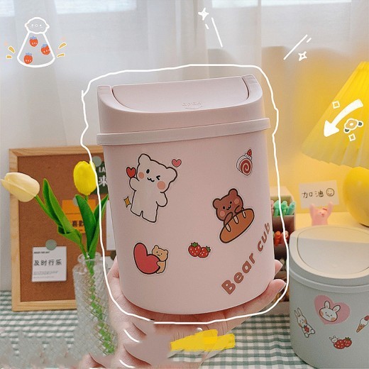 Cute Girly Heart Mini Rubbish Bin