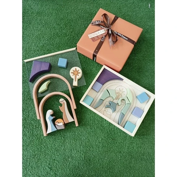 Nativity Puzzle Block with Acrylic Cover by Asa Wooden Toys