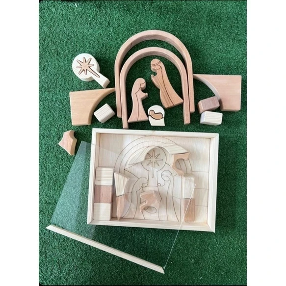 Nativity Puzzle Block with Acrylic Cover by Asa Wooden Toys