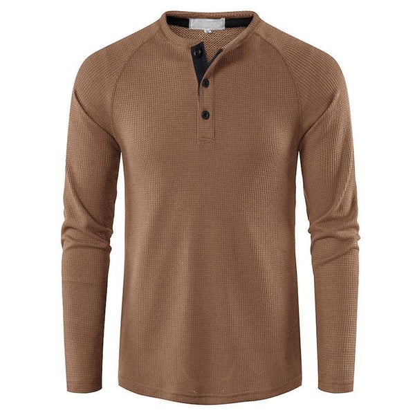Henley Solid Long Sleeve T-Shirt