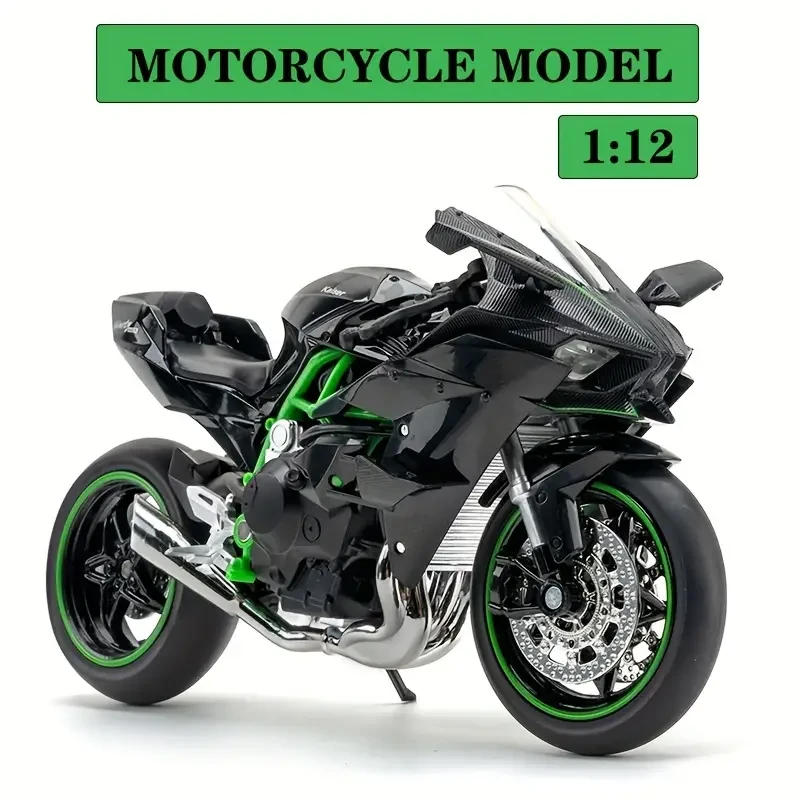 JIAYE MODEL 1:12 Scale Alloy Motorcycle Toy - Cool Black with Sound & Light Effects, Perfect for Adventure-Seeking Collectors, Great Birthday or Christmas Gift
