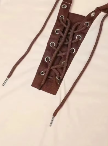 Vintage Lace-up Drawstring Hoodie