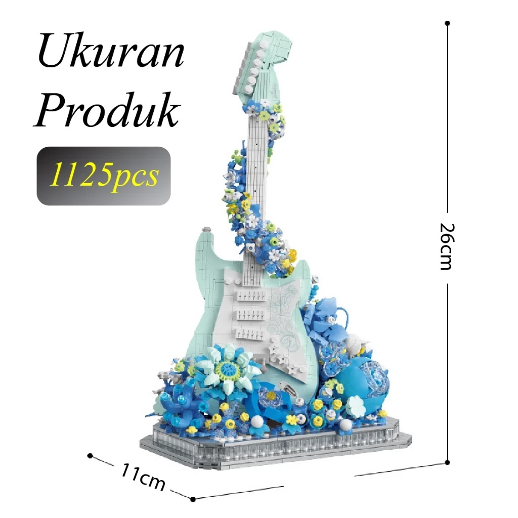 Block City- Balody Guitar Flower Puzzle Brick Brick Flower & Guitar Milk Block