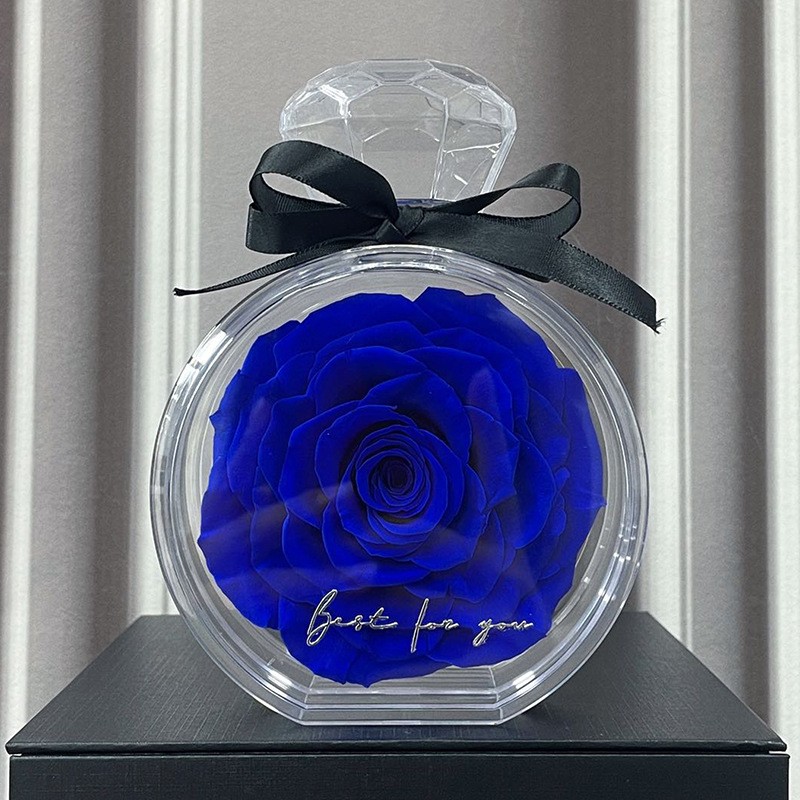 Eternal Flower Ornaments Transparent Cover Dried Rose Gift Box For Christmas New Year Valentine's Day