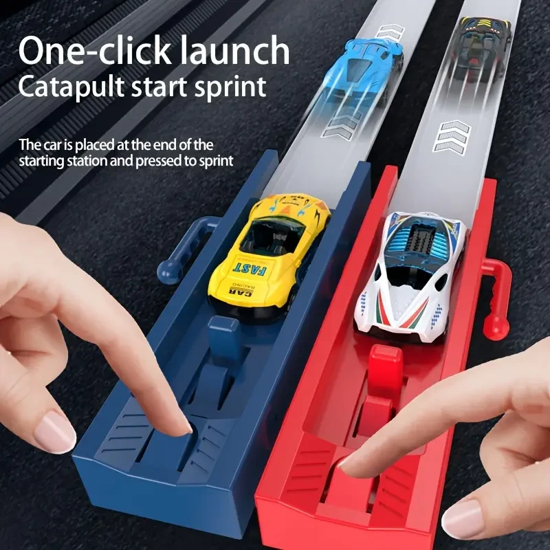 Inmoredo Exciting Racing Track Toy Set with Alloy Car - Dual Game Modes, Suction Cups for Easy Setup, Educational Play for Youngsters(The Color of The Car Is Random)