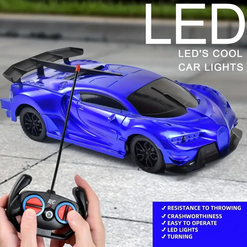 Blue Remote Control Car Toy for Youngsters 3+ - Battery-Powered, Durable Plastic, Button Control, Sedan Design - Perfect Gift for Boys & Girls