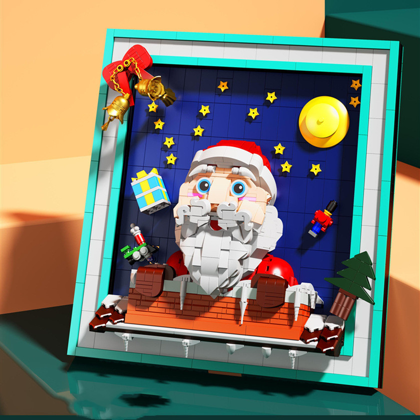 Christmas Photo Frame Small Particles Puzzle Assembling Building Blocks Children's Toys