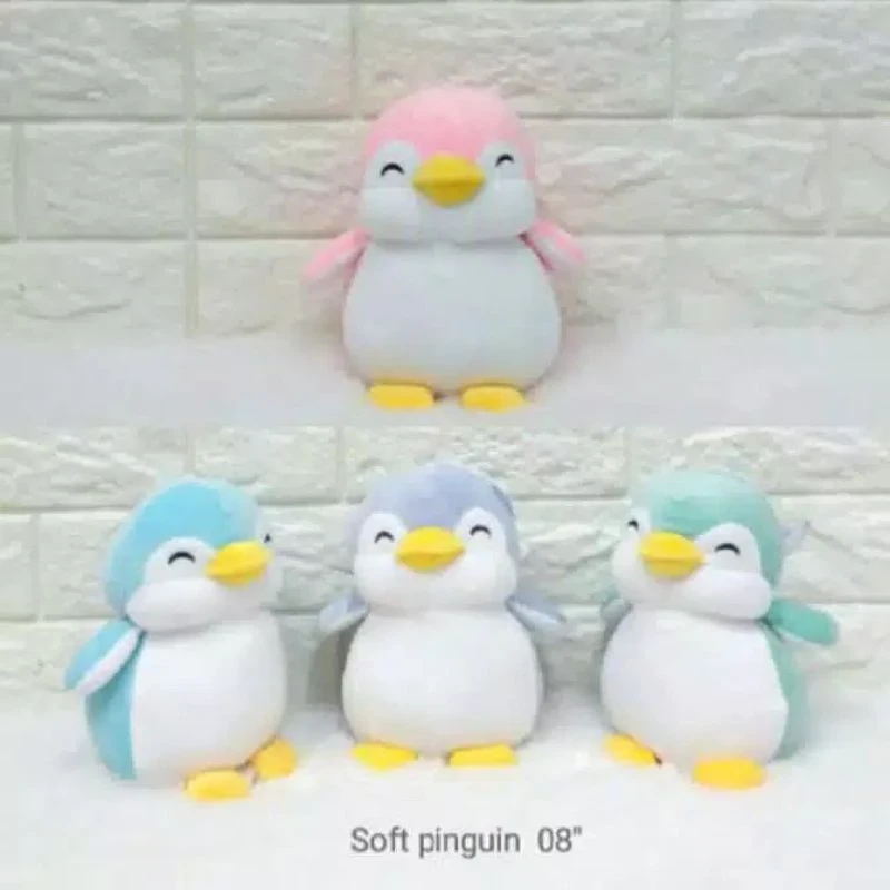 Doll Plush Toys PP Cotton Soft and Cute Fuzzy Plush Ash Penguin Size 40 Cm Funny and Cute