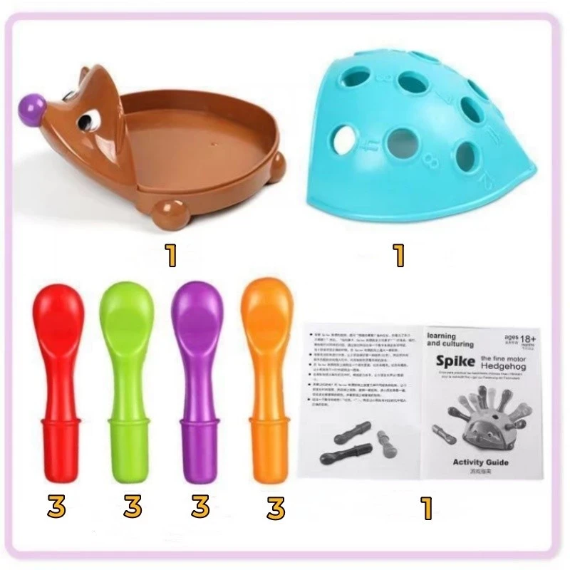Hedgehog Montessori Toys Baby Concentration Training Fine Motor and Sensory Early Educational Toys Hedgehog Educational
