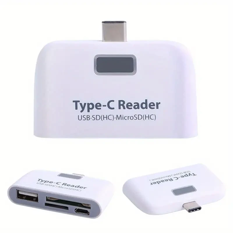 Multifunctional Smart 4-in-1 USB 3.1 Type C Adapter and OTG Card Reader