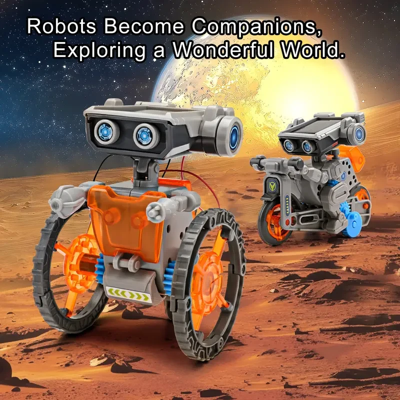 1pc Sillbird 15-in-1 Solar Robots Toy, Dual Power STEM Kit for Kids 8-14, DIY Building Science Education, ABS Material, No Battery, Ideal Birthday Gift for Boys and Girls