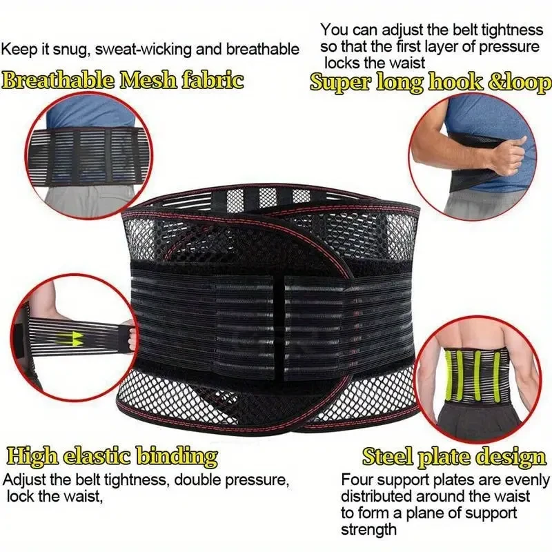 Back Brace for Lower Back Pain Relief and Sciatica - Breathable Lumbar Support Belt