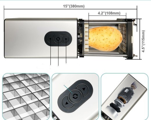 Kitchen Gadget Electric French Fry Cutter With Blades Stainless Steel Vegetable Potato Carrot For Commercial Household