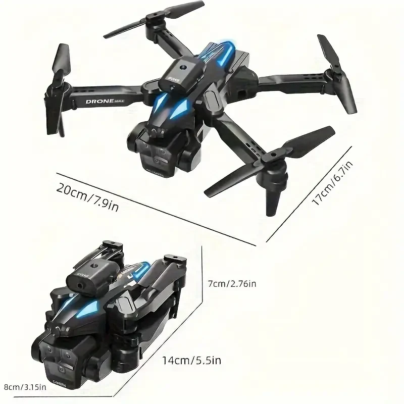 3 Adjustable Cameras C10 Foldable Quadcopter Mini Drone - Auto-hovering Remote Control Helicopter Toy For Adults With Intelligent Avoidance Function