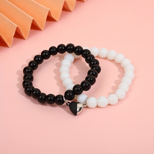 New Fashion Love Suction Black And White Bracelet