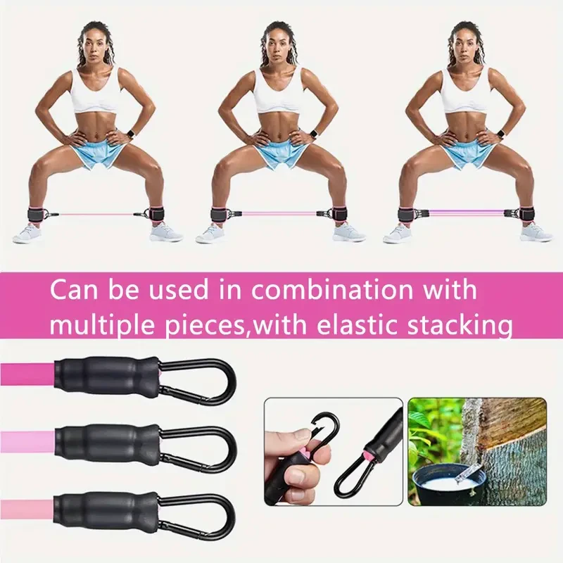 6-Piece Adjustable Ankle Resistance Bands Fitness Set