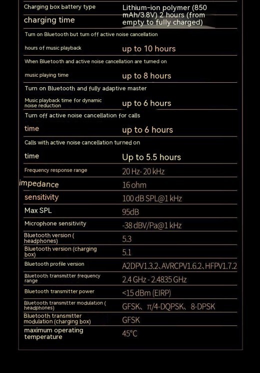 Smart Screen Noise-reduction Bluetooth Headset Smart Sports Waterproof And Sweatproof Ultra-long Life Battery For JBL