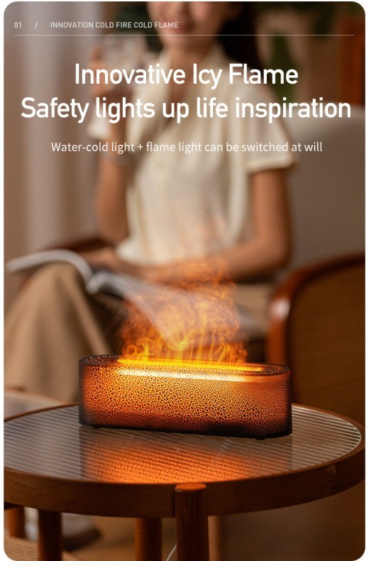 Creative Lava Colorful Flame Aroma Diffuser Desktop Atmosphere Humidifier