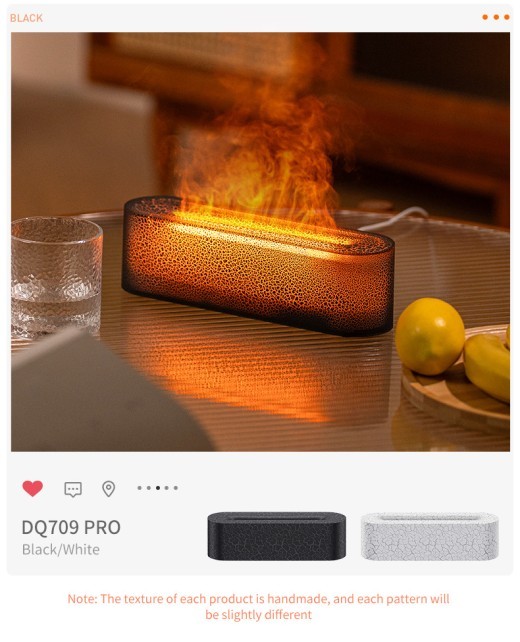 Creative Lava Colorful Flame Aroma Diffuser Desktop Atmosphere Humidifier