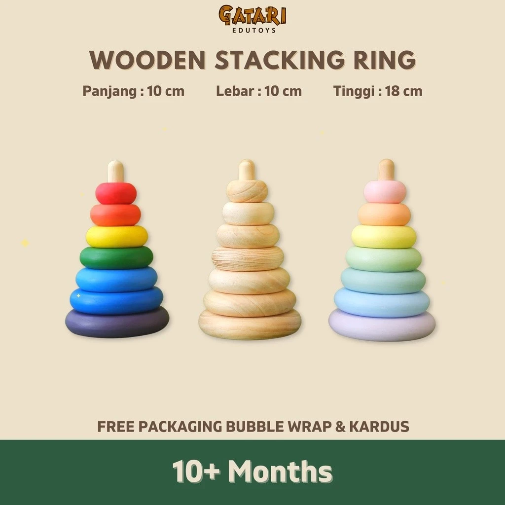 Gatari Edutoys - Wooden Stacking Ring / Wooden Toys