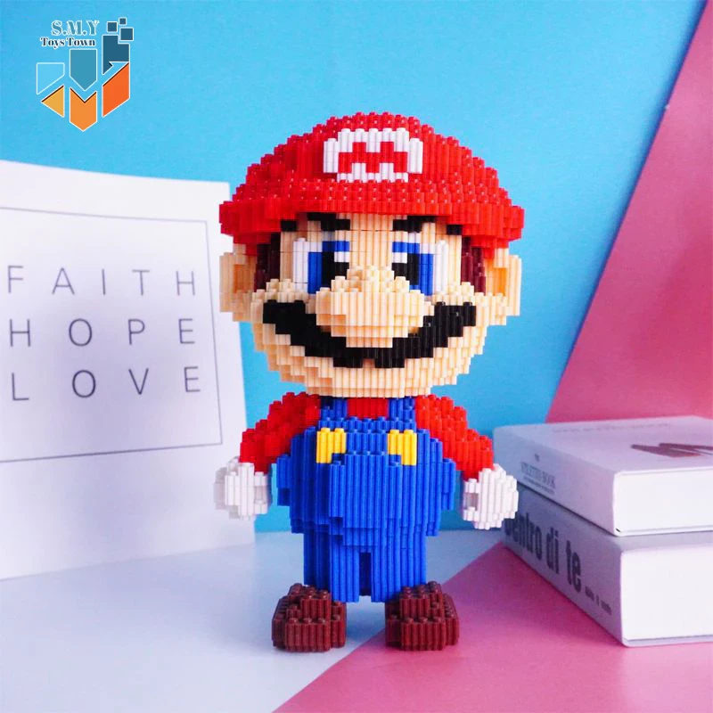 SMY Toystown Nano Blocks Super Mario Bros. 3D Model, Toy Block Stacking, DIY Construction Block, Jumbo Bricks Magic Block Great