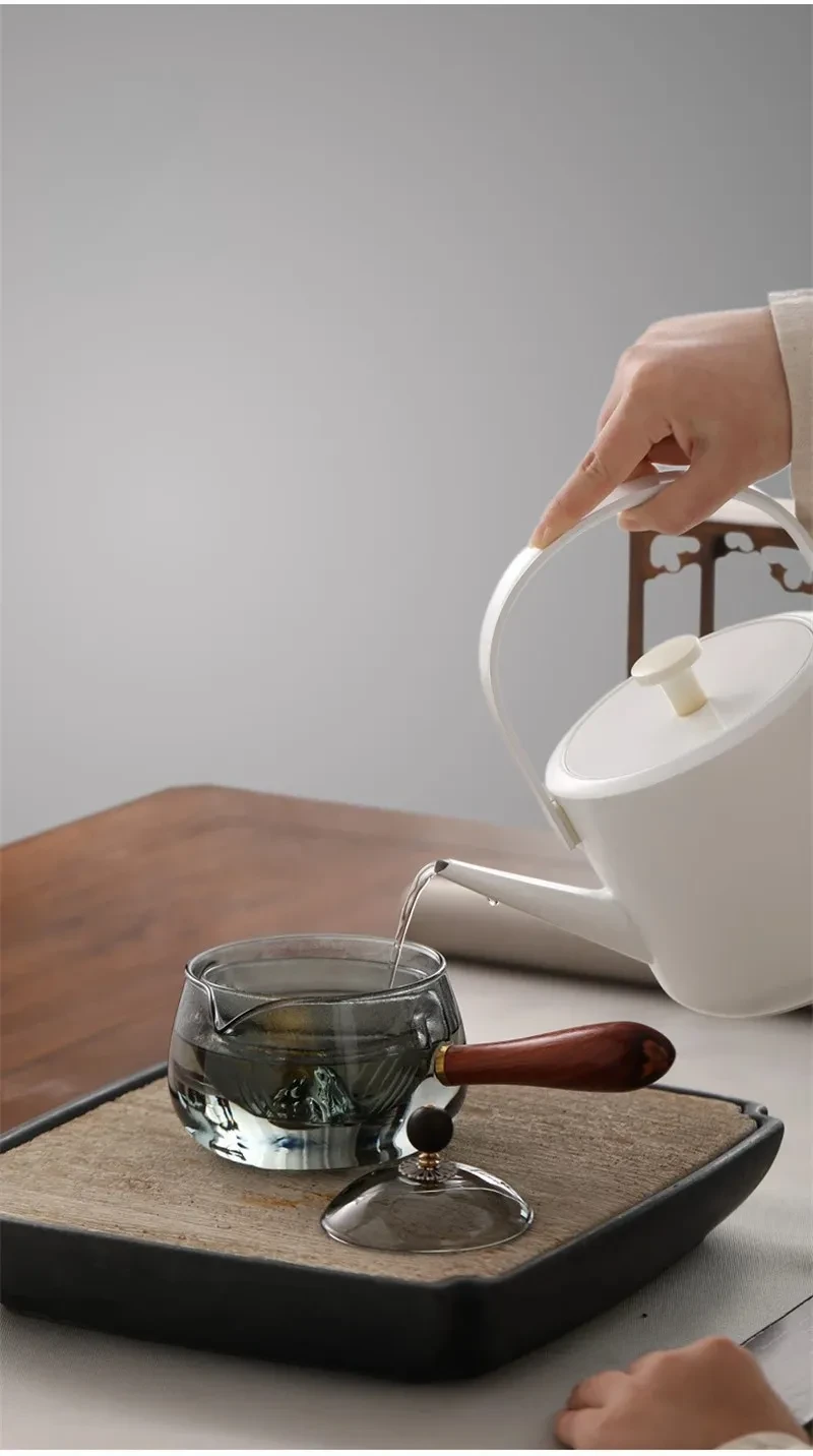 Semi-automatic Rotary Heat-resistant Glass Teapot