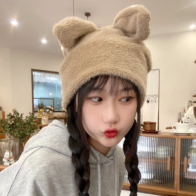 Net Red Ruffian Young Winter Plush Fleece Warm Hat