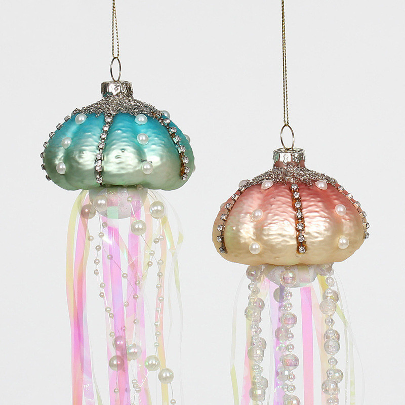 Glass Pearl Jellyfish Pendant For Christmas Tree Decoration