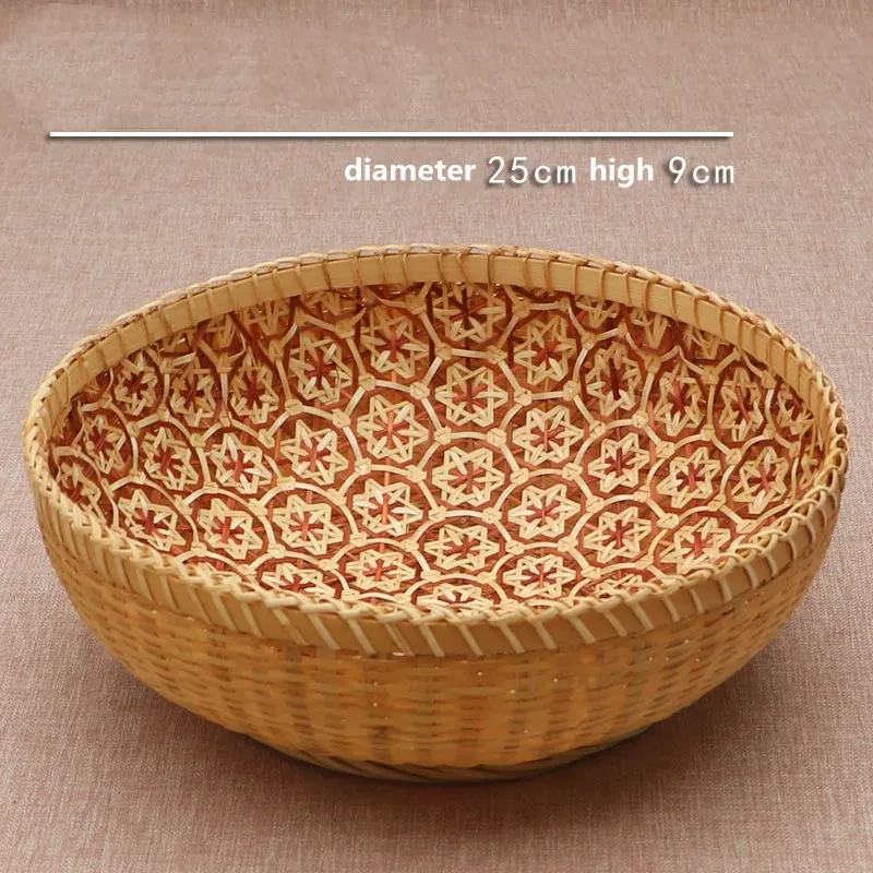 Bamboo Storage Fruit Basket Rattan Kitchen Household